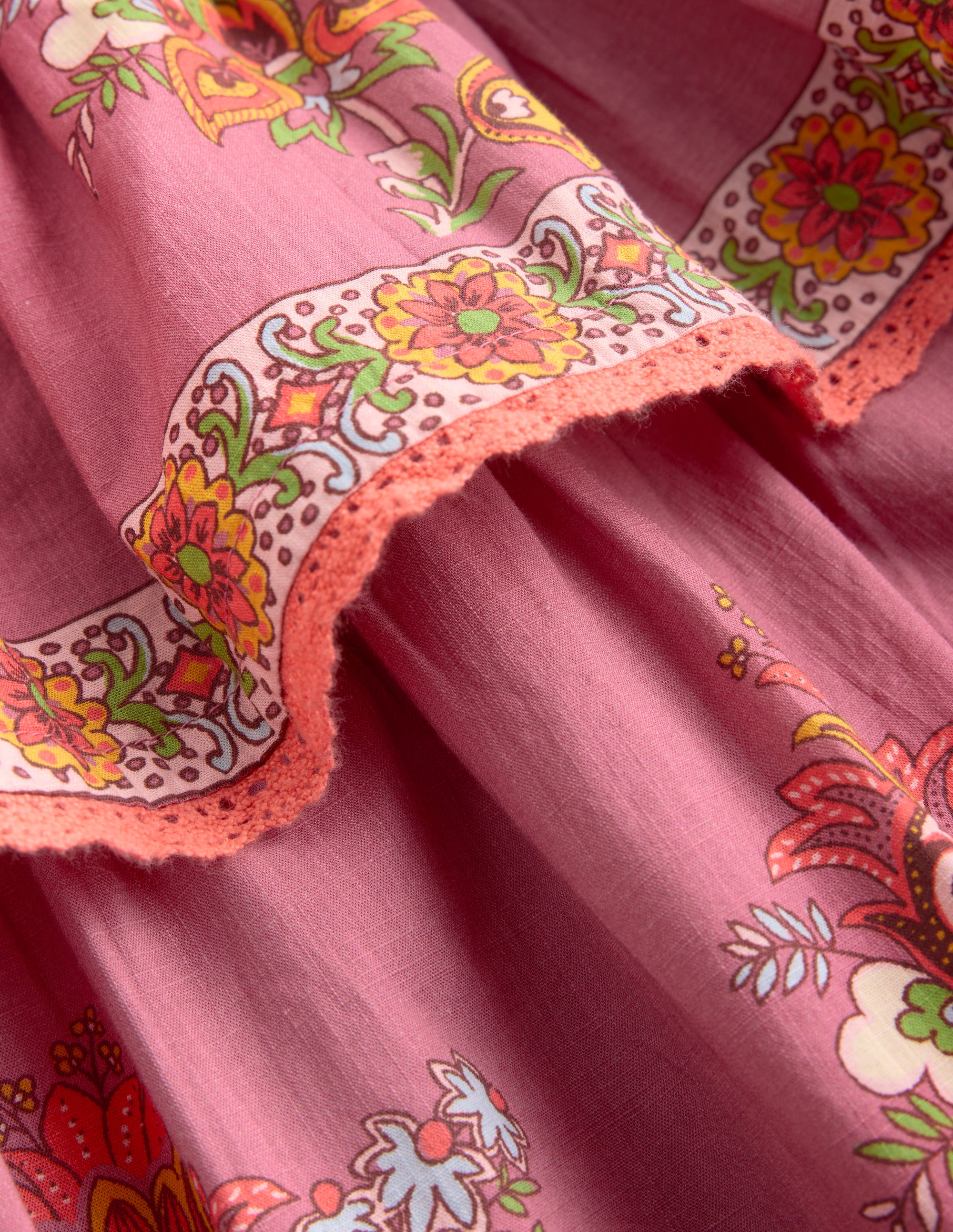 Gathered Waist Rara Dress-Pink Floral Placement - Image 4