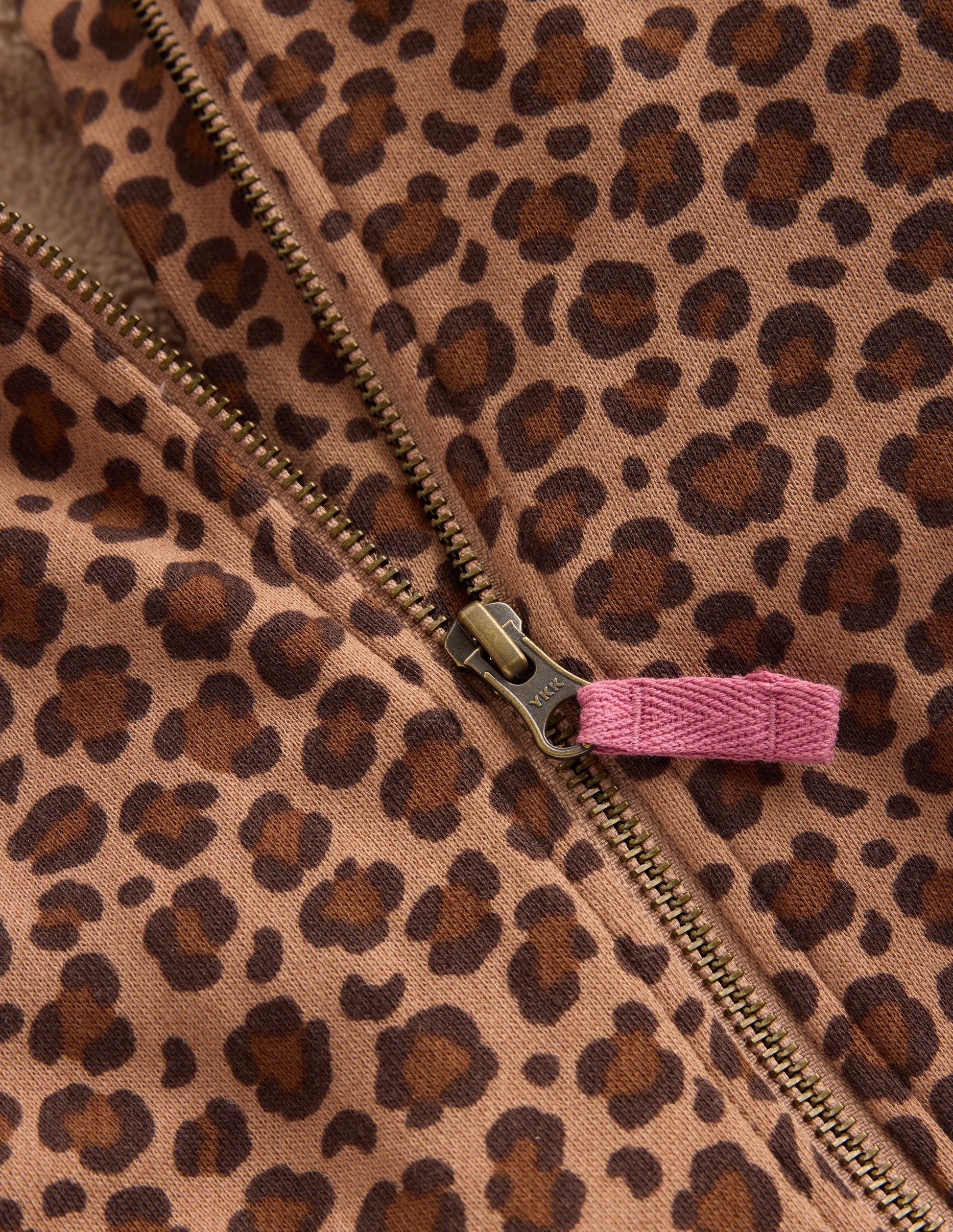 Printed Collared Zip-through-Milk Chocolate Brown Leopard-5