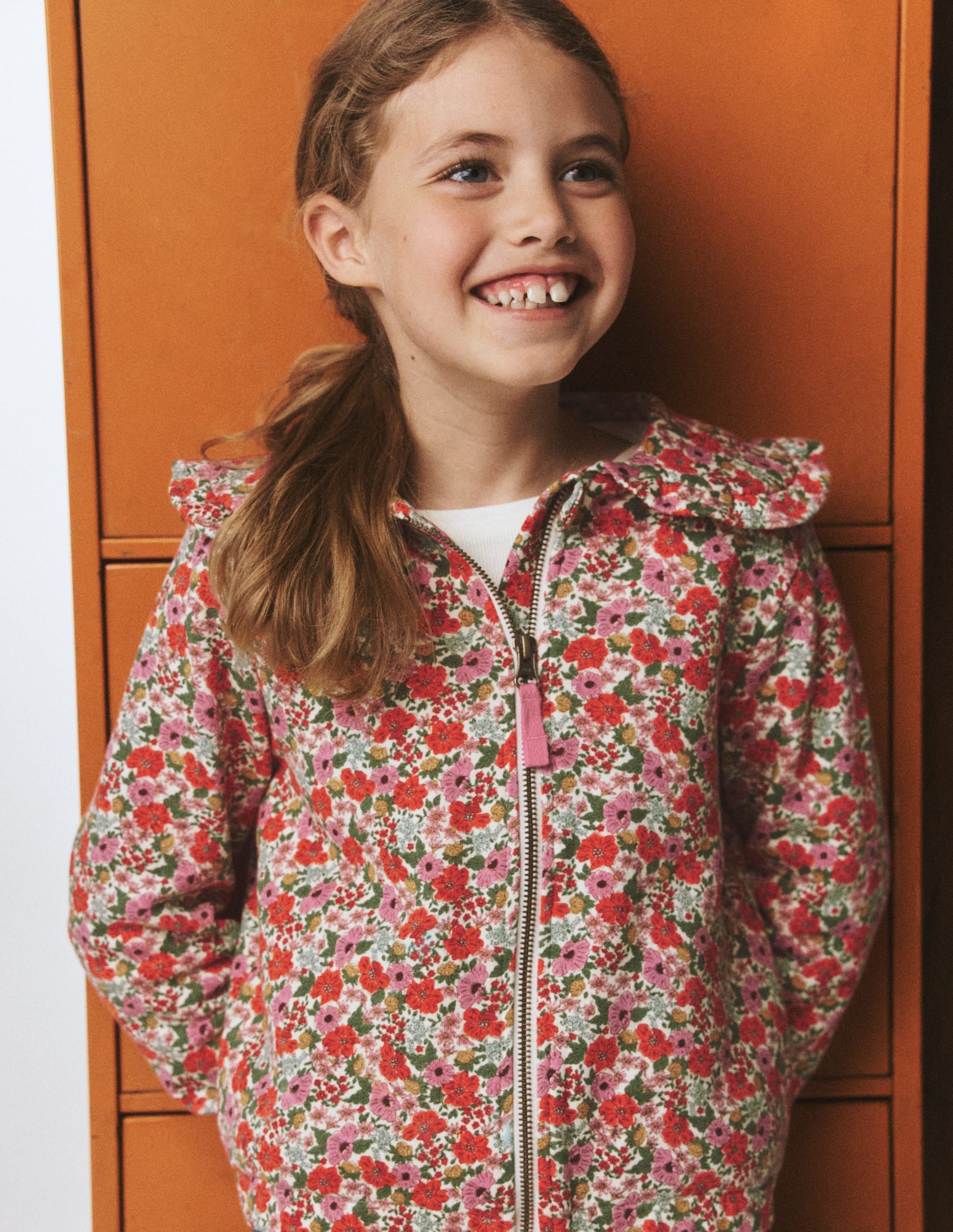 Printed Collared Zip-through-Floral - Image 1