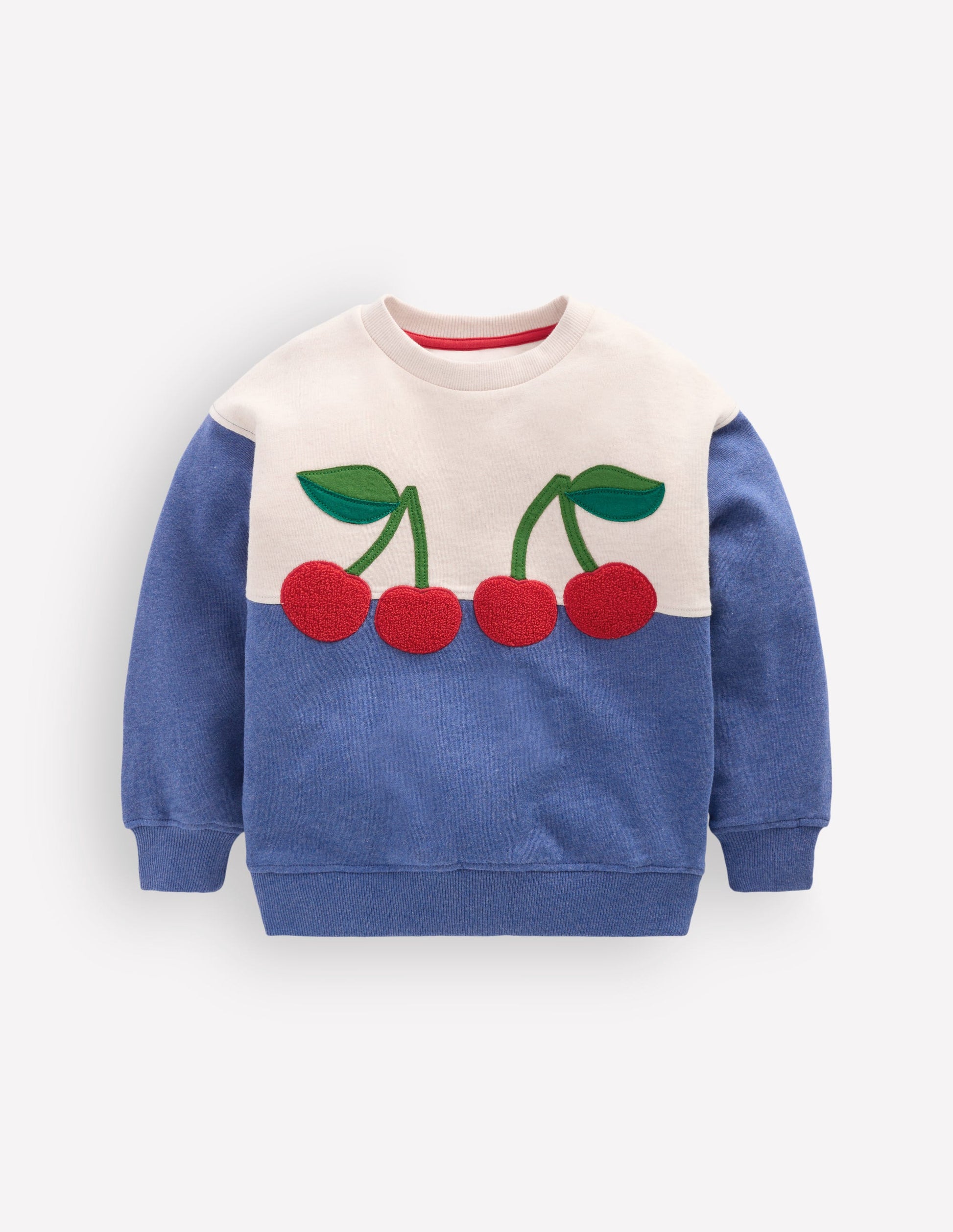 Bobbie Appliqué Sweatshirt-Oatmeal Marl Cherries-2