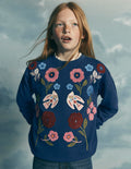 Bobbie Appliqué Sweatshirt-Navy Bird Placement