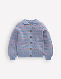 Collared Cardigan-Glacier Blue Marl Roses