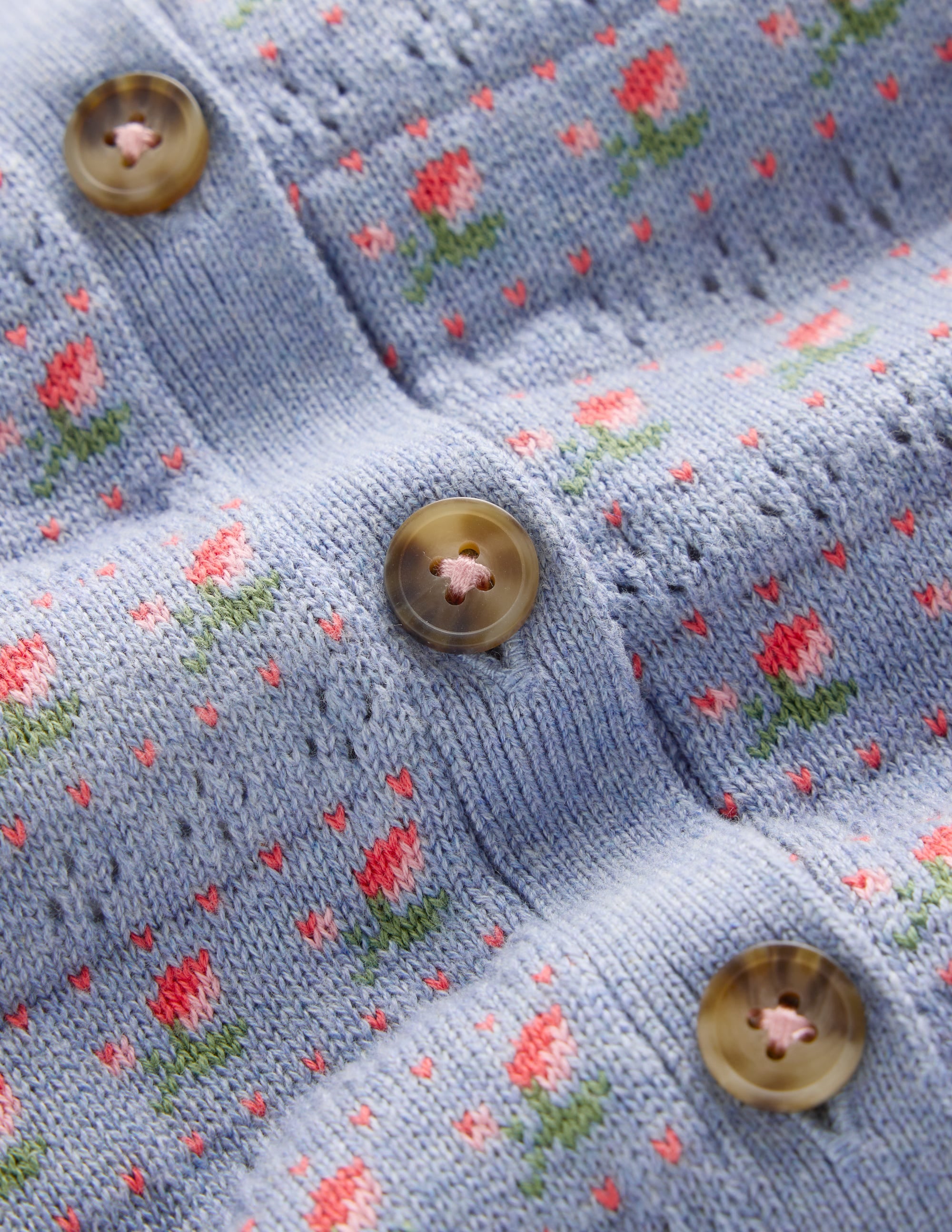 Collared Cardigan-Glacier Blue Marl Roses - Image 4