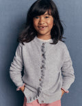 Everyday Frilled Cardigan-Grey Marl