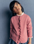 Everyday Frilled Cardigan-Vintage Rose