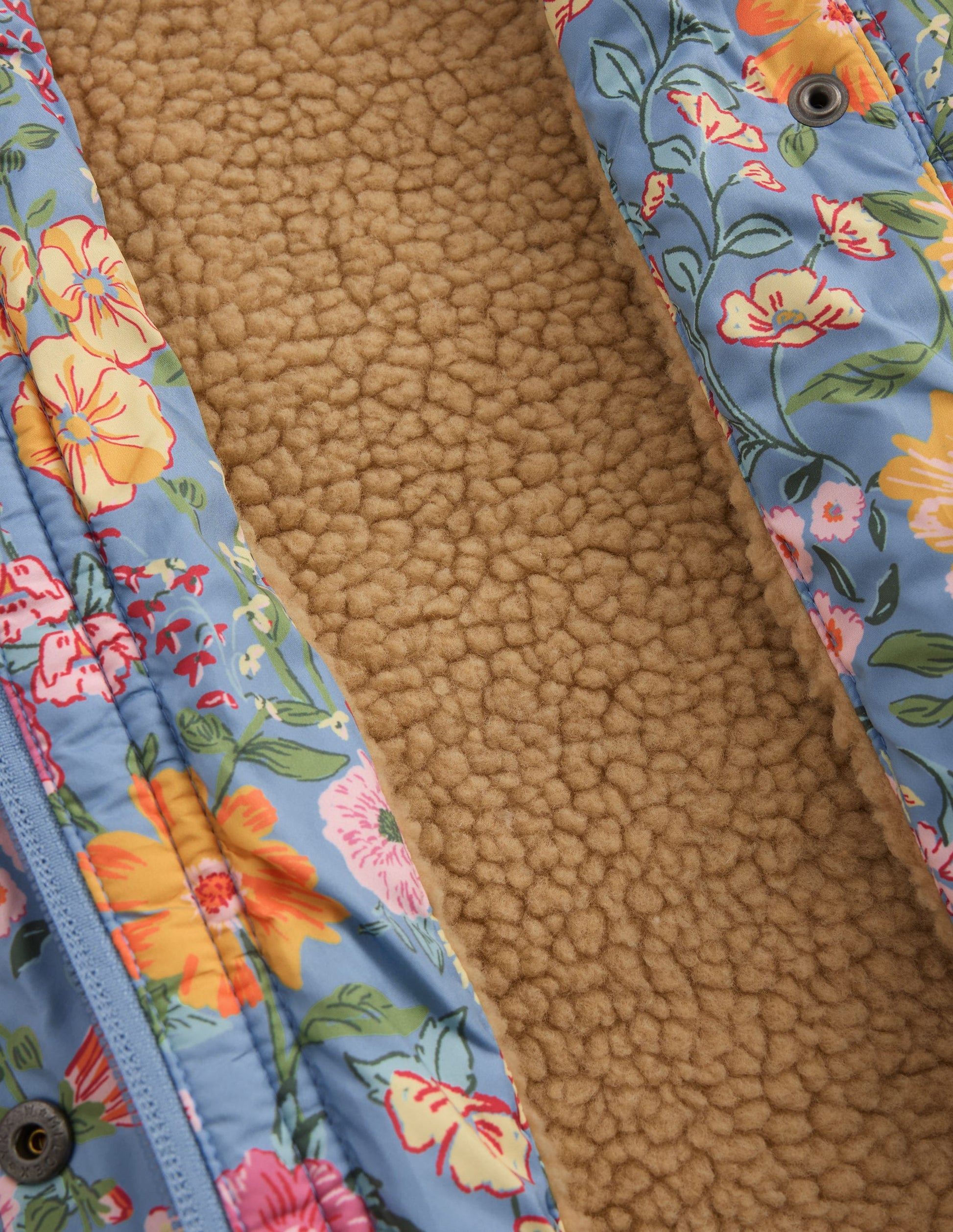 Borg Padded Jacket-Blue Floral-6