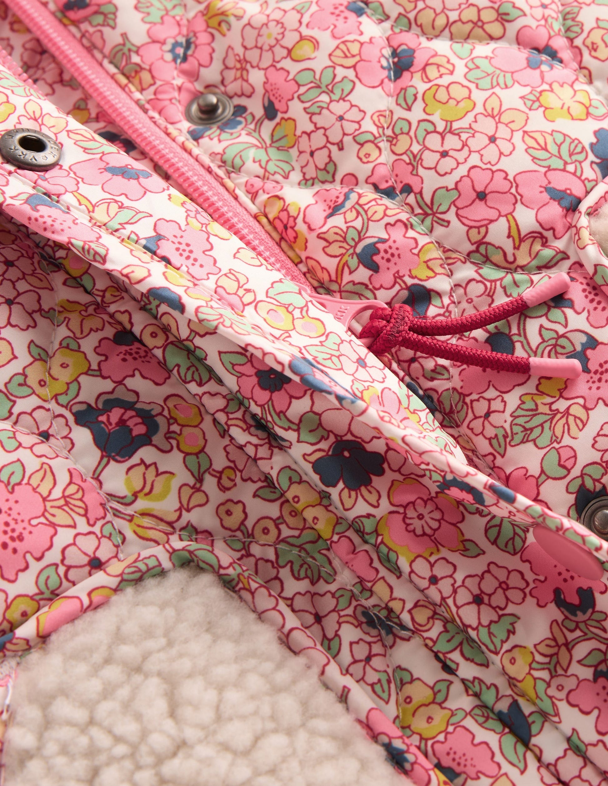 Borg Padded Jacket-Pink Flowerbed-3