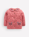 Quilted Cord Jacket-Heather Rose Floral Embroidery