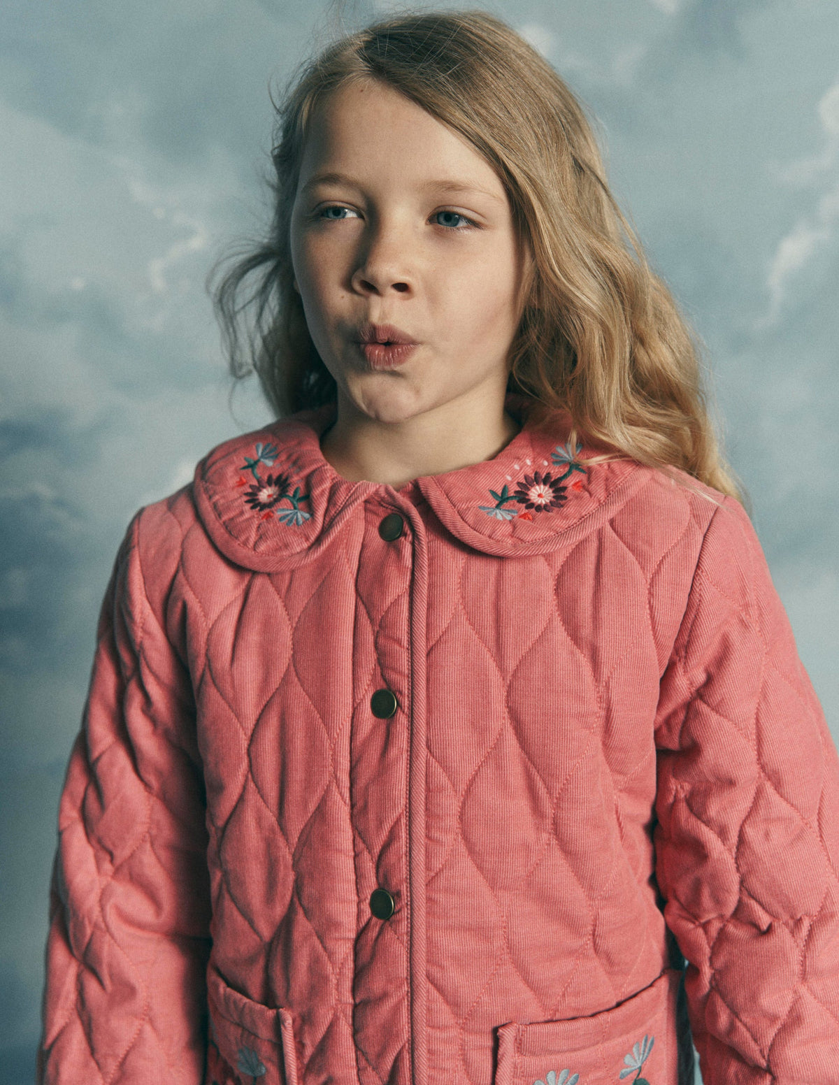 Quilted Cord Jacket-Heather Rose Floral Embroidery-1