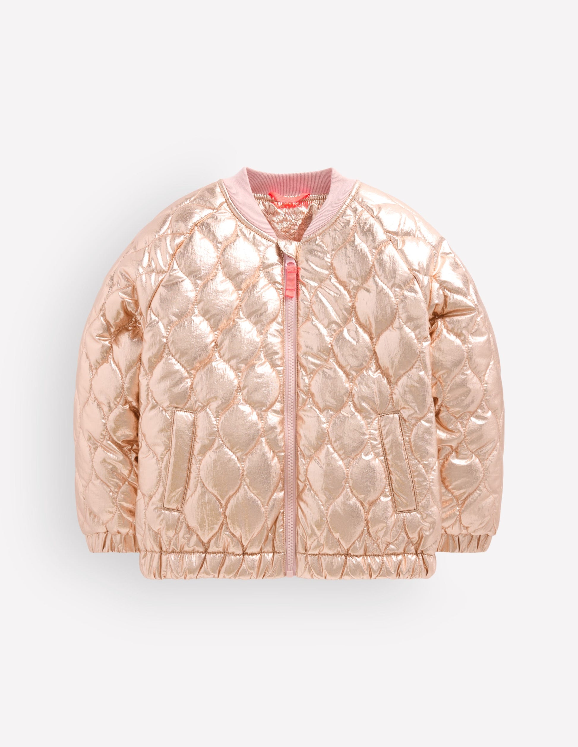 Quilted Bomber Jacket-Gold Metallic-2