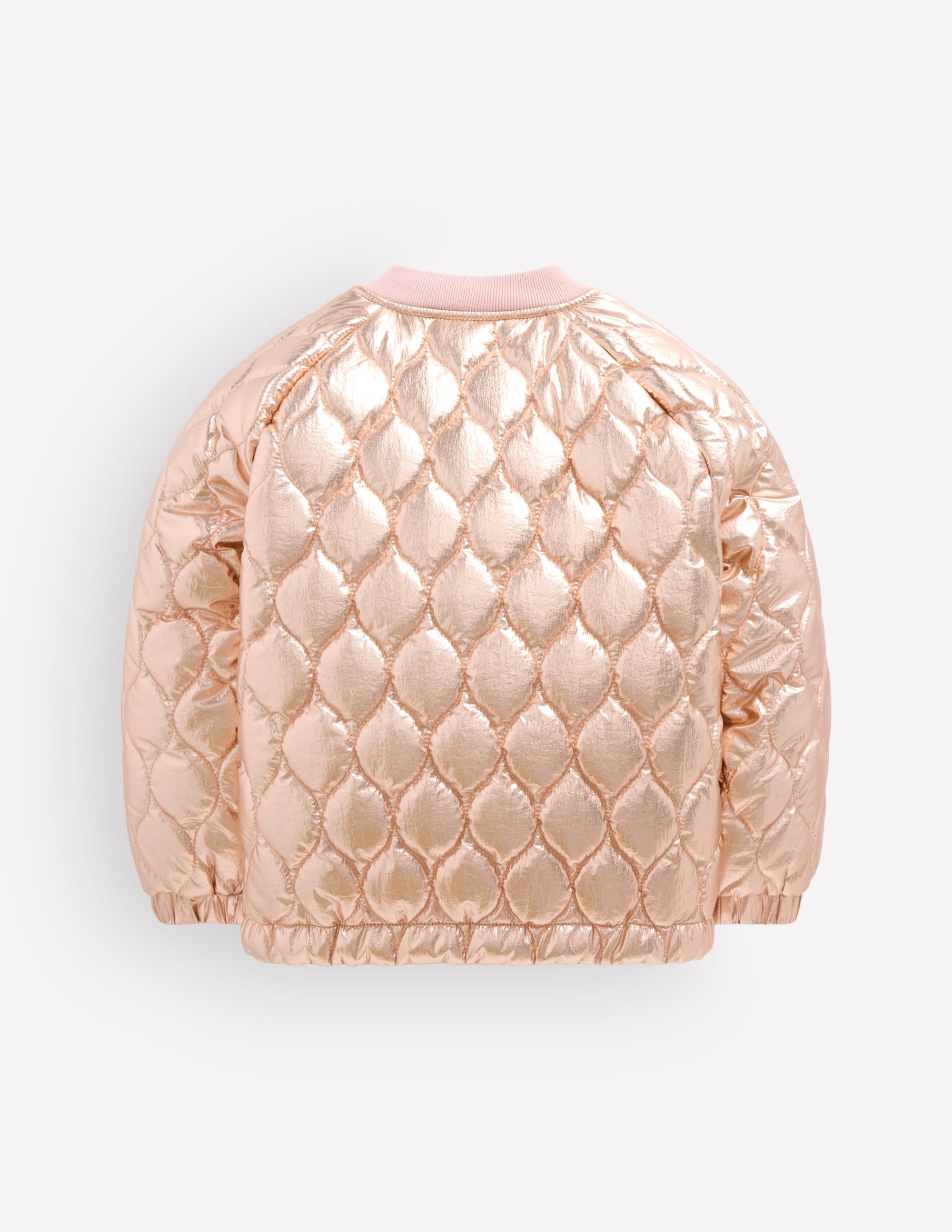 Quilted Bomber Jacket-Gold Metallic - Image 3