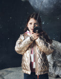 Quilted Bomber Jacket-Gold Metallic