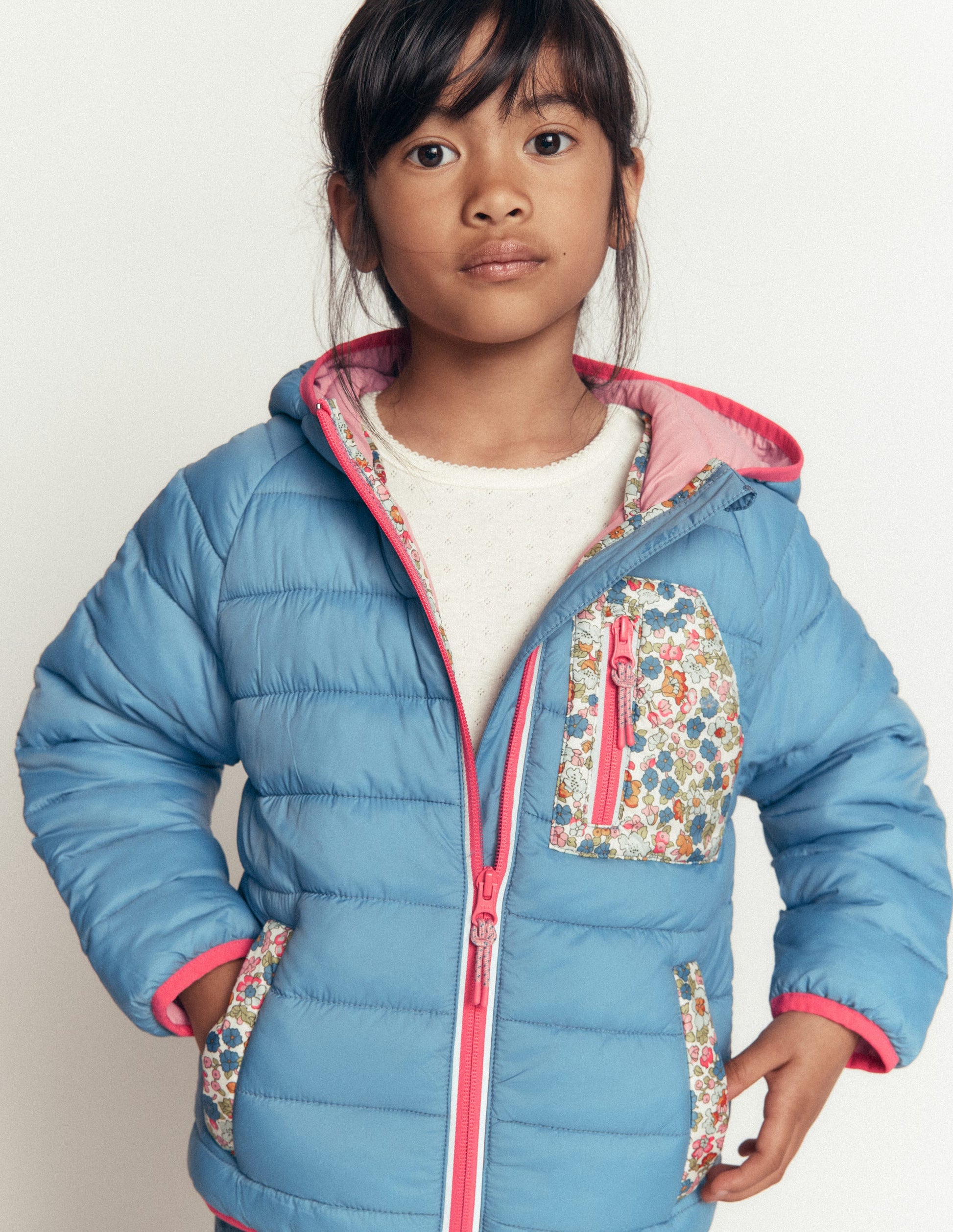 Pack-away Padded Jacket-Blue-1