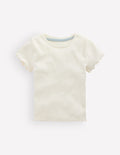 Short Sleeve Rib T-Shirt-Soft Ivory