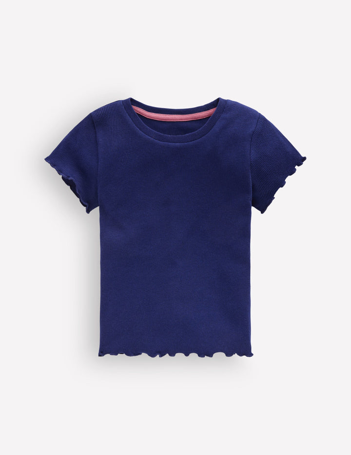 Short Sleeve Rib T-Shirt-College Navy