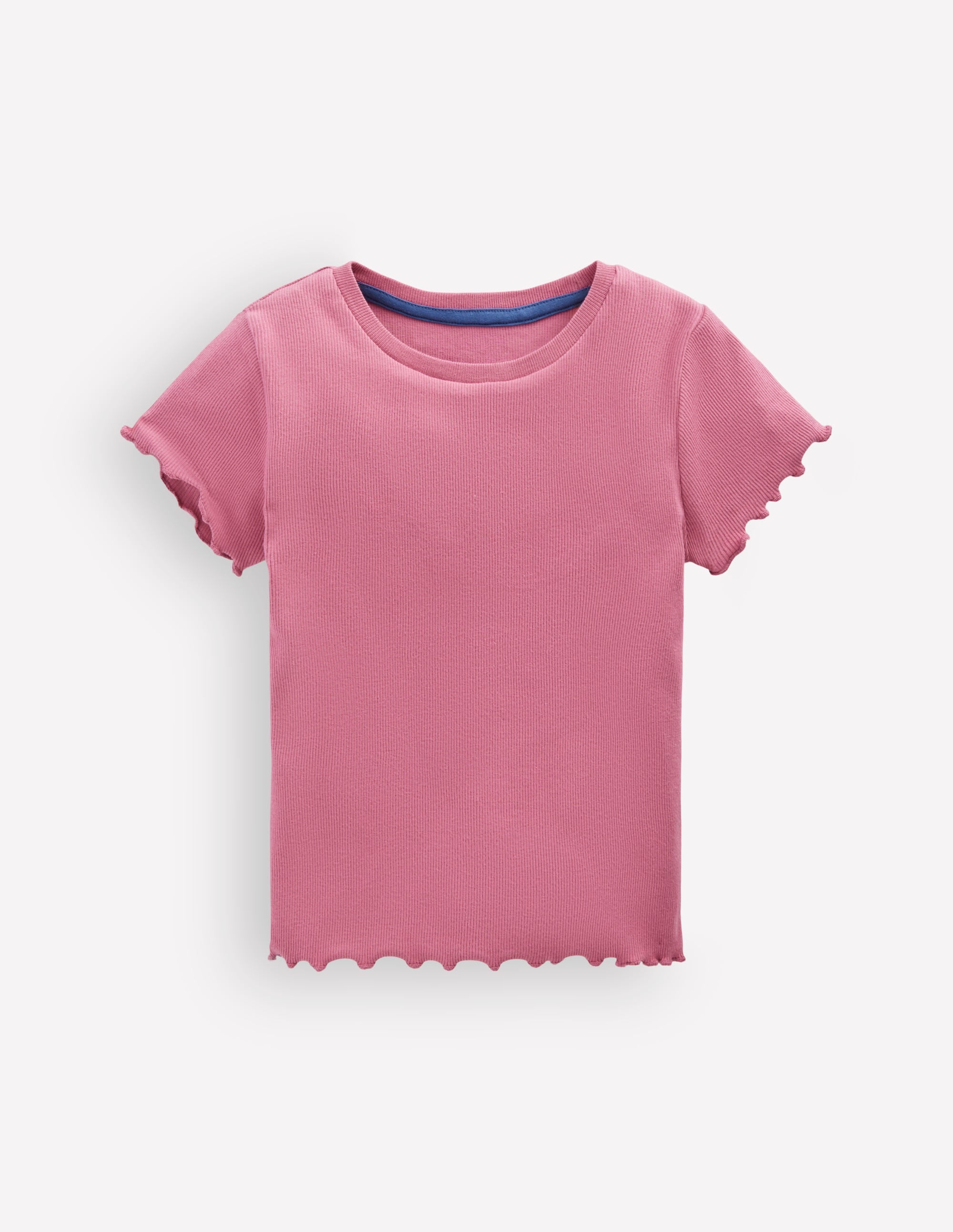 Short Sleeve Rib T-Shirt-Pink Heather - Image 1