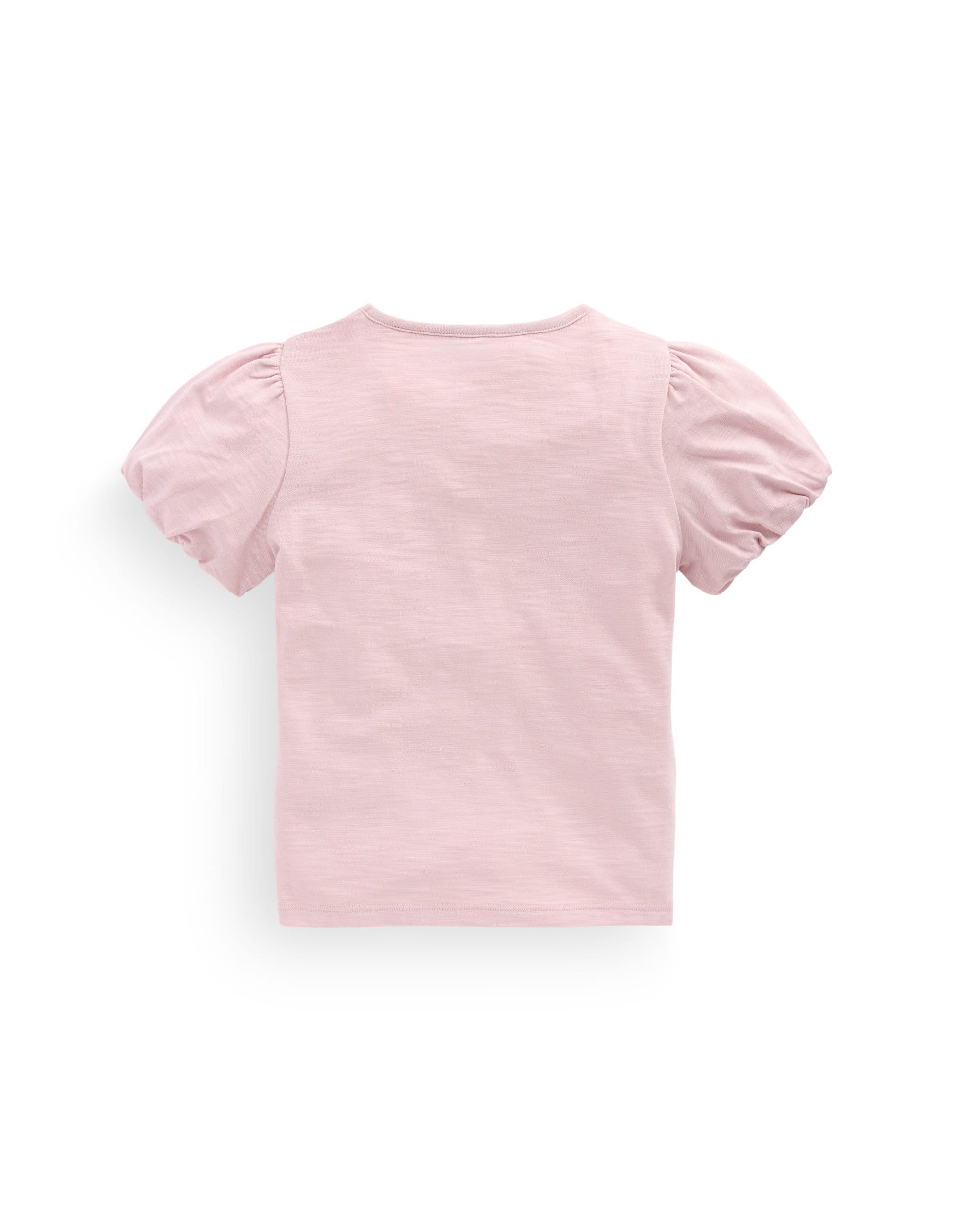 Puff Sleeve Jersey Top-Pink Heather-2