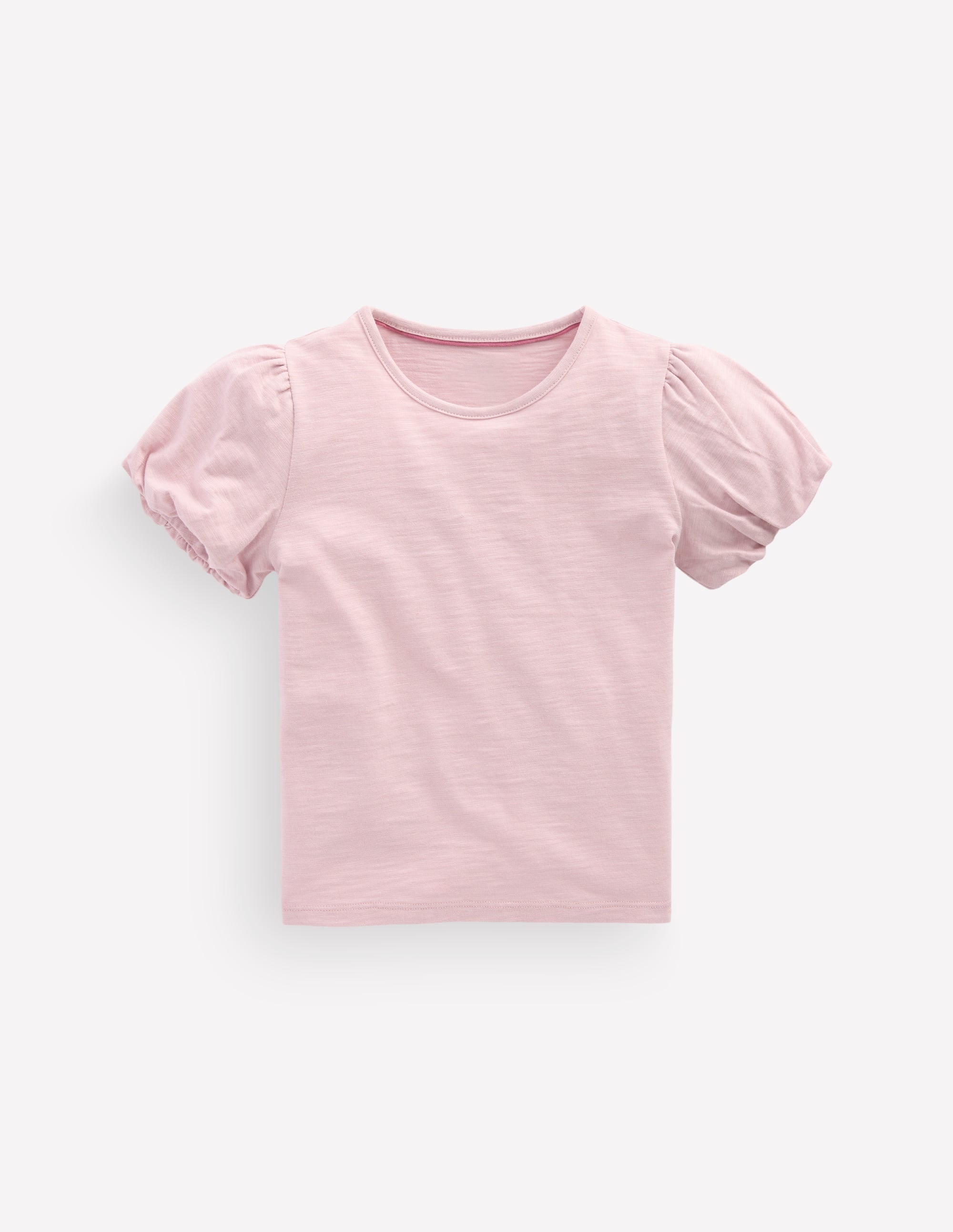 Puff Sleeve Jersey Top-Pink Heather - Image 1
