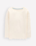 Ribbed Long Sleeve T-shirt-Soft Ivory