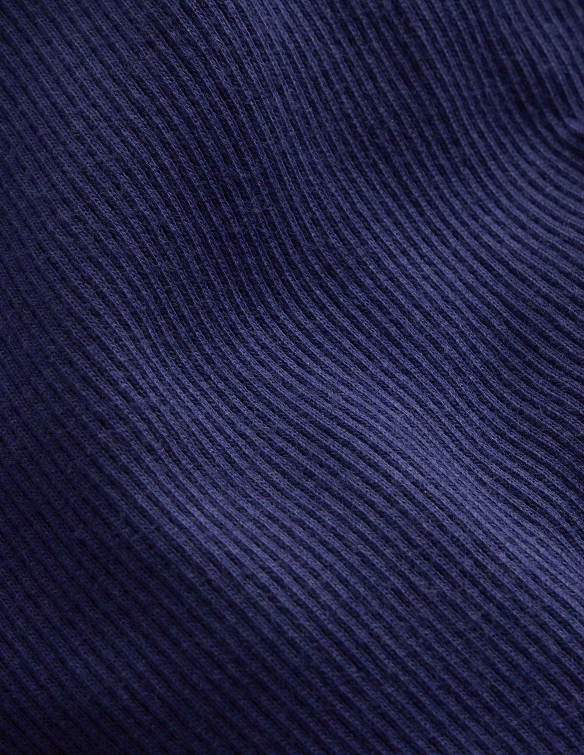 Ribbed Long Sleeve T-Shirt-College Navy - Image 3