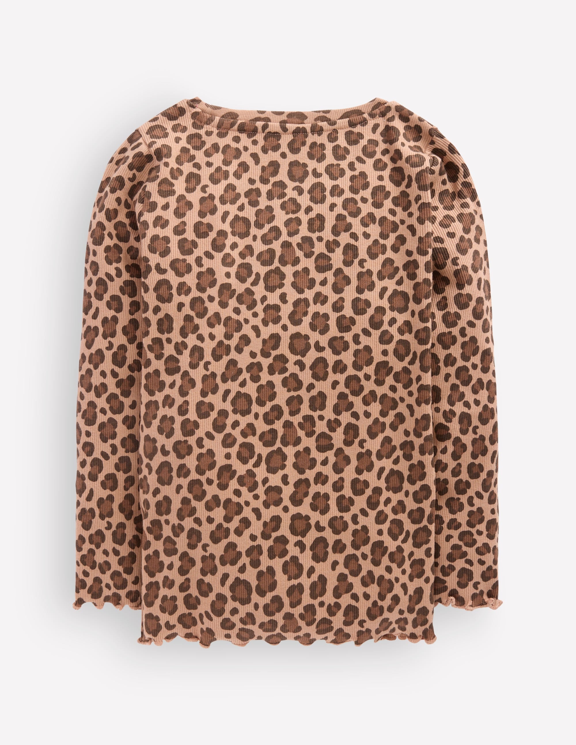 Ribbed Long Sleeve T-shirt-Milk Chocolate Brown leopard - Image 2