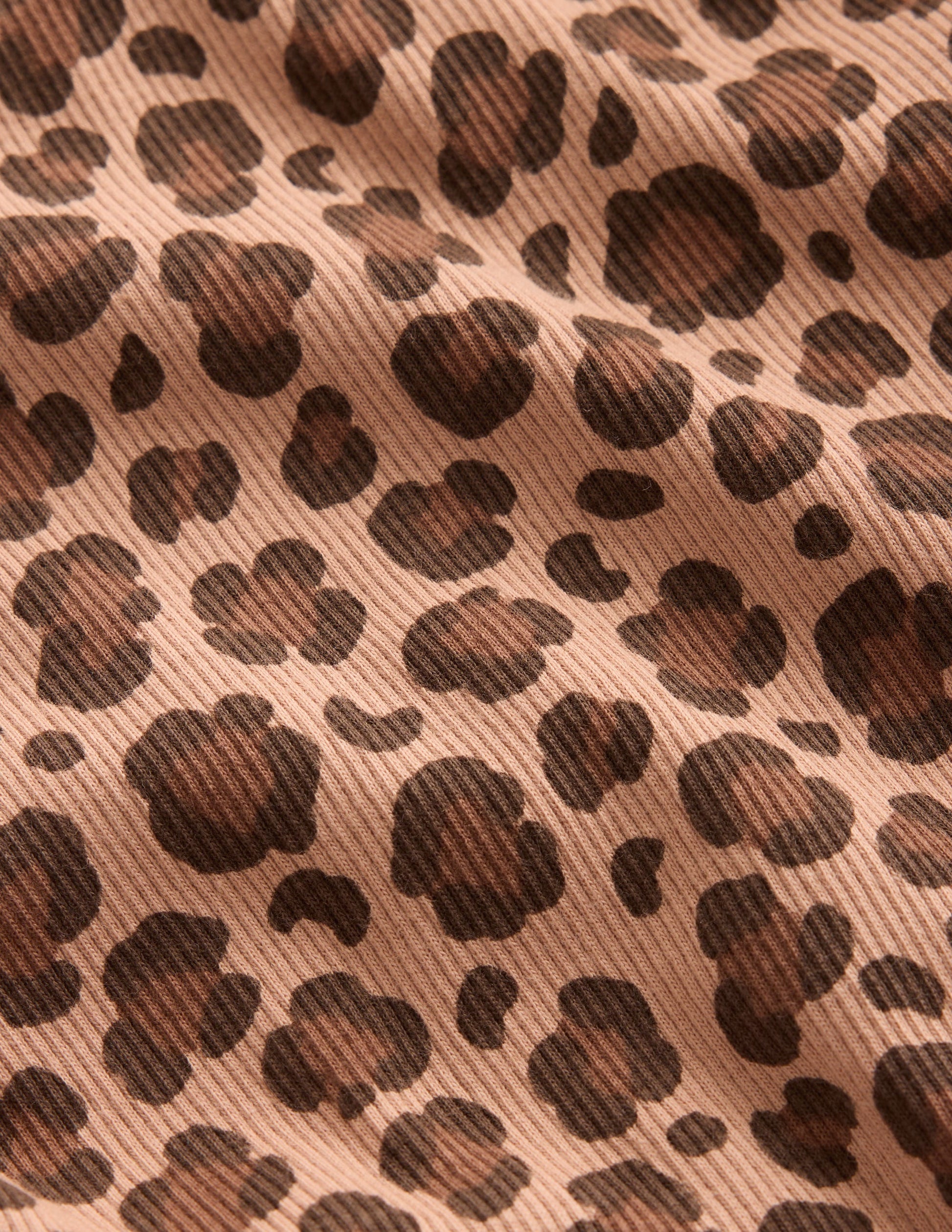 Ribbed Long Sleeve T-shirt-Milk Chocolate Brown leopard-3