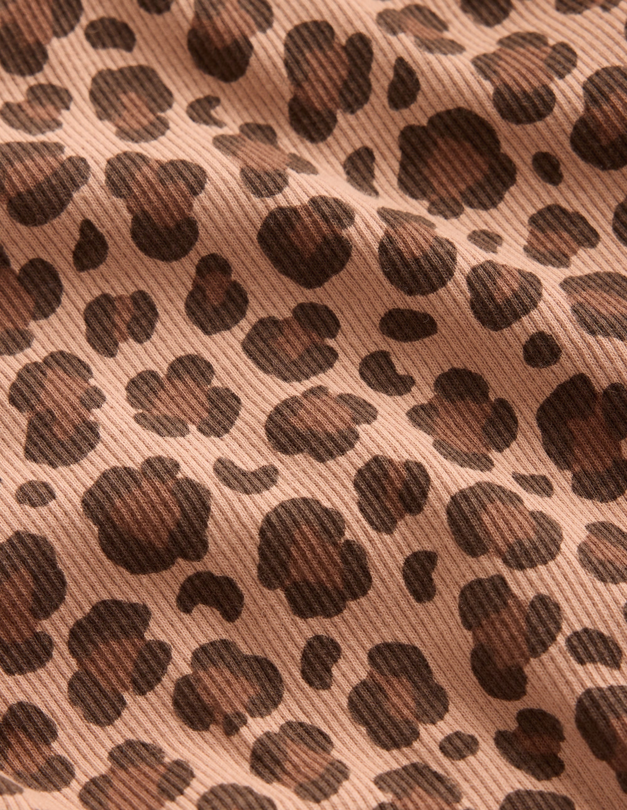 Ribbed Long Sleeve T-shirt-Milk Chocolate Brown leopard - Image 3