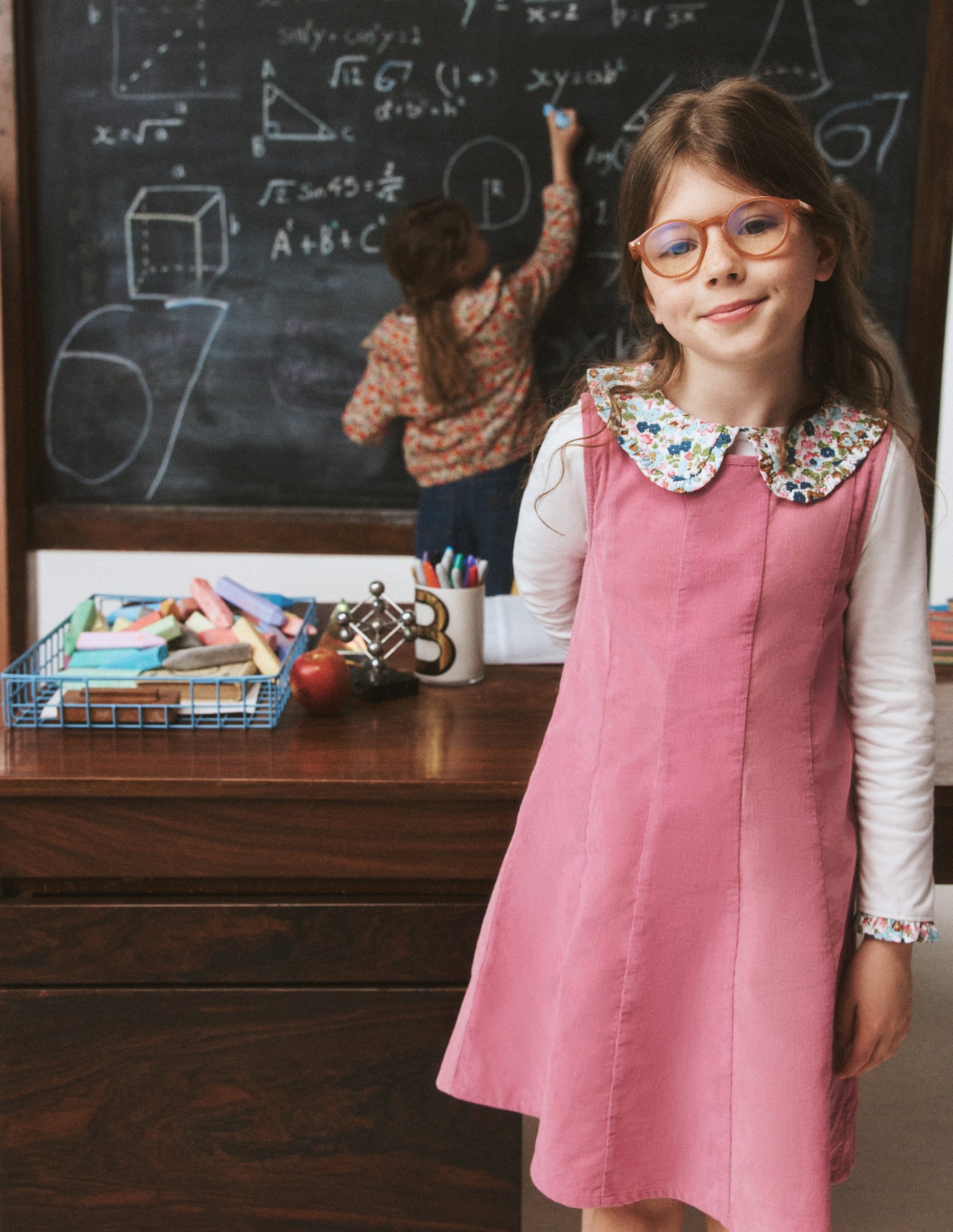 Willa Pinafore Dress-Pink Heather-1