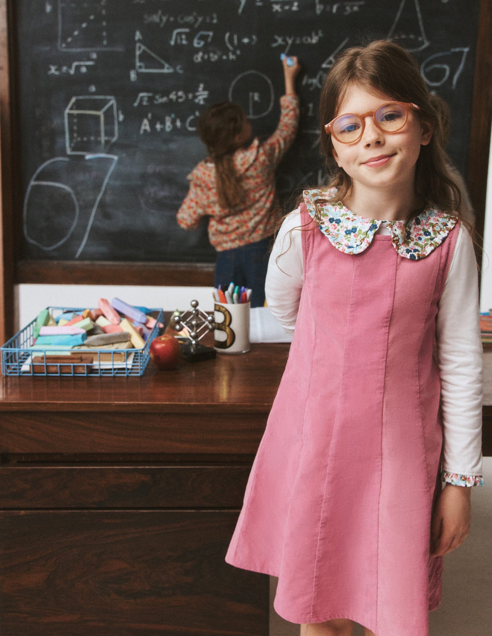 Willa Pinafore Dress-Pink Heather-4
