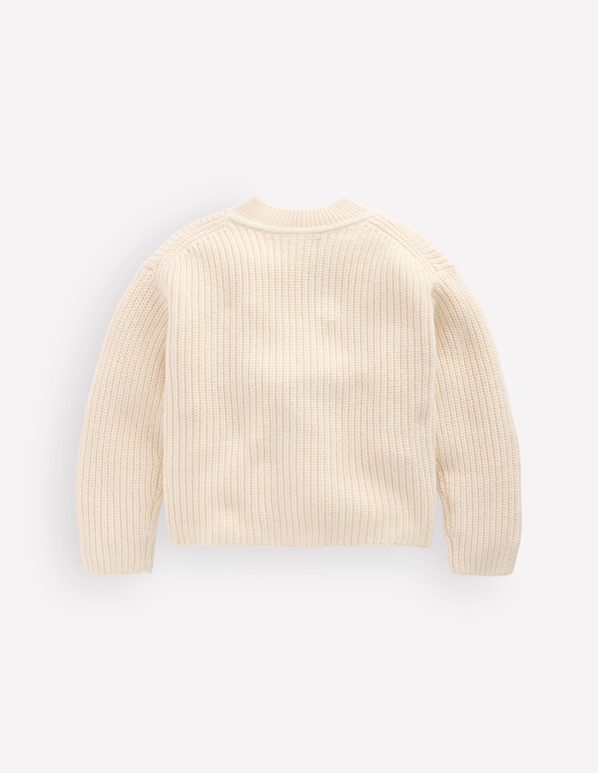 Chunky Everyday Cardigan-Ecru Marl-2