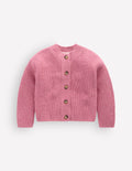 Chunky Everyday Cardigan-Pink Heather Marl
