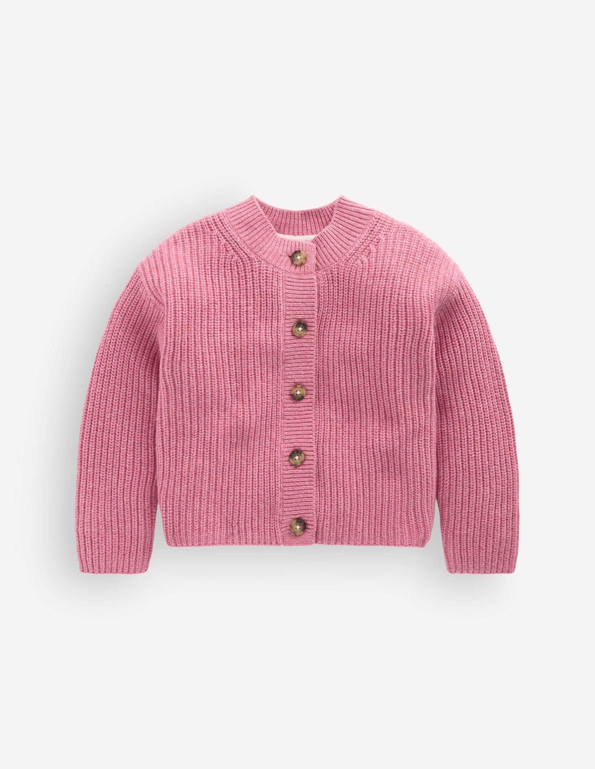 Chunky Everyday Cardigan-Pink Heather Marl-2