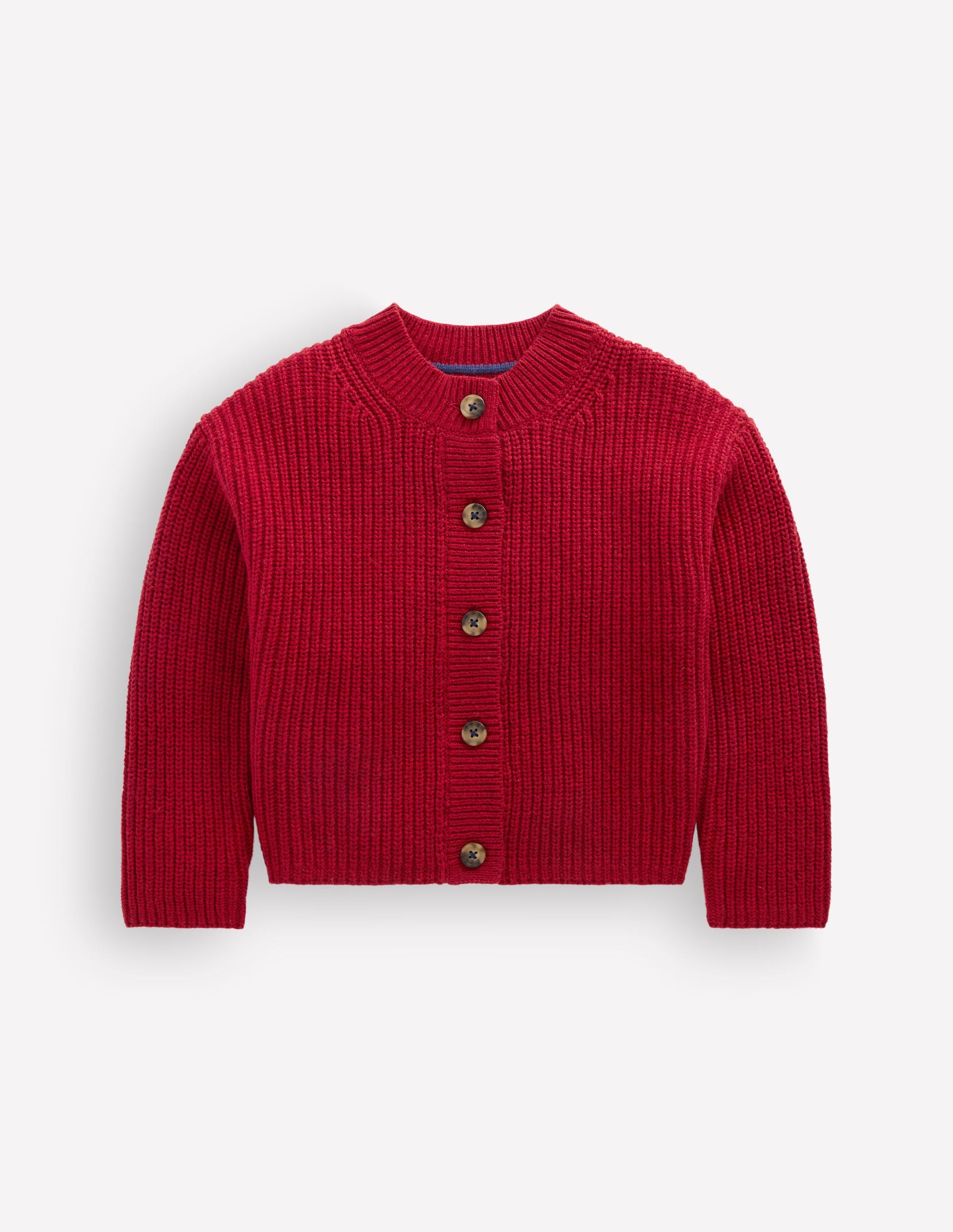 Chunky Everyday Cardigan-Red Marl-2