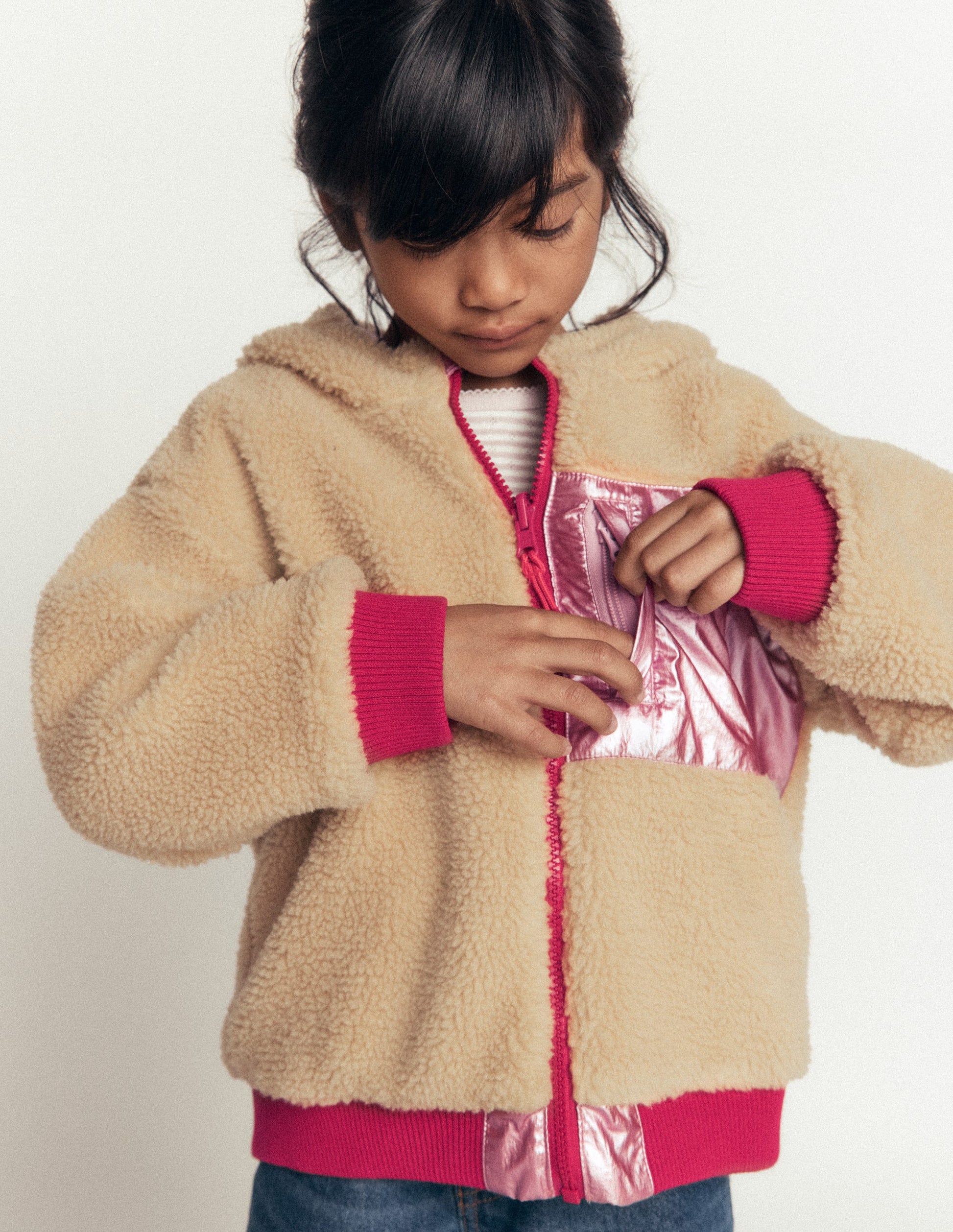 Reversible Borg Hooded Bomber-Pink Metallic-3