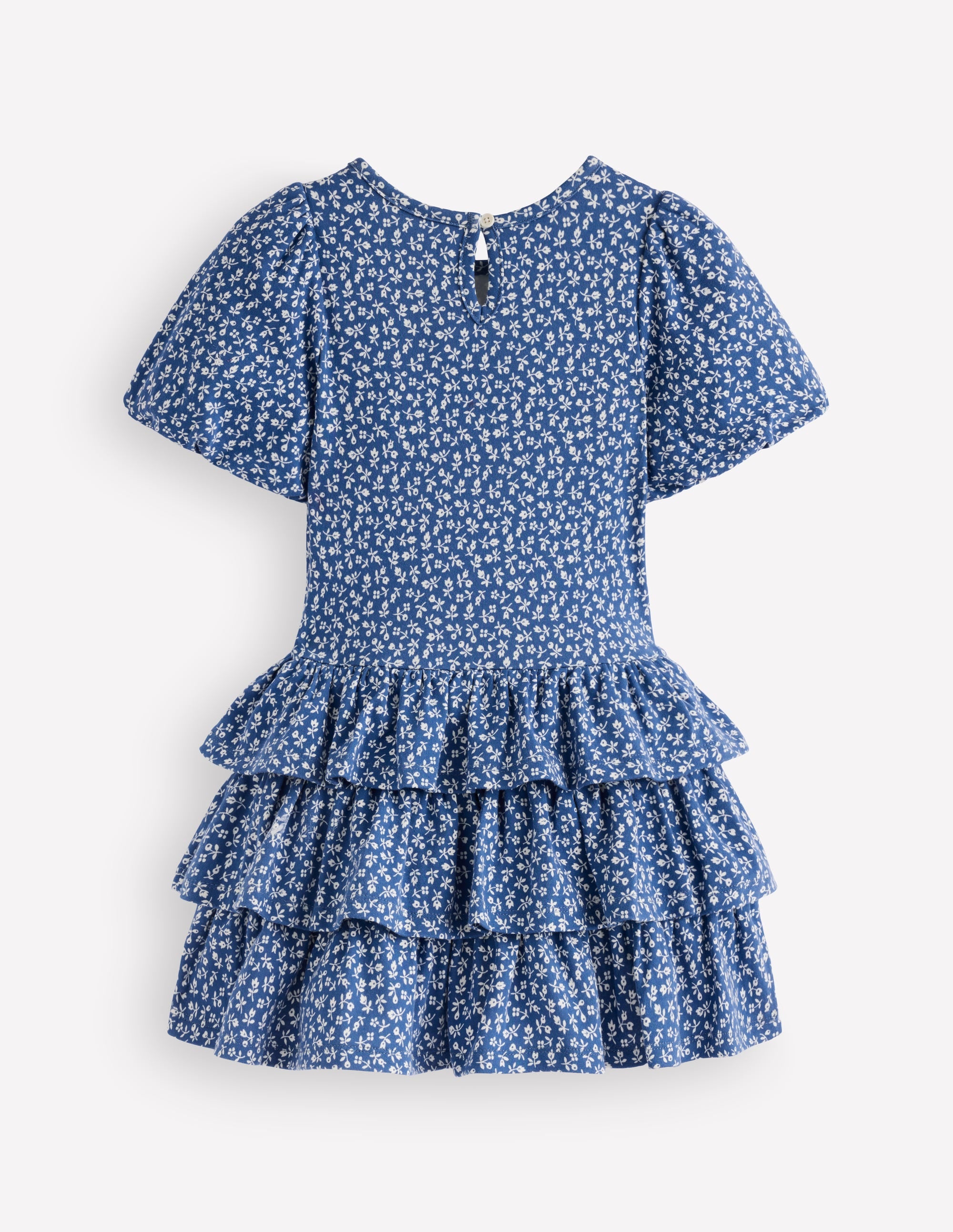 Ruffle Skirt Jersey Dress-Bluejay Ditsy Floral - Image 3