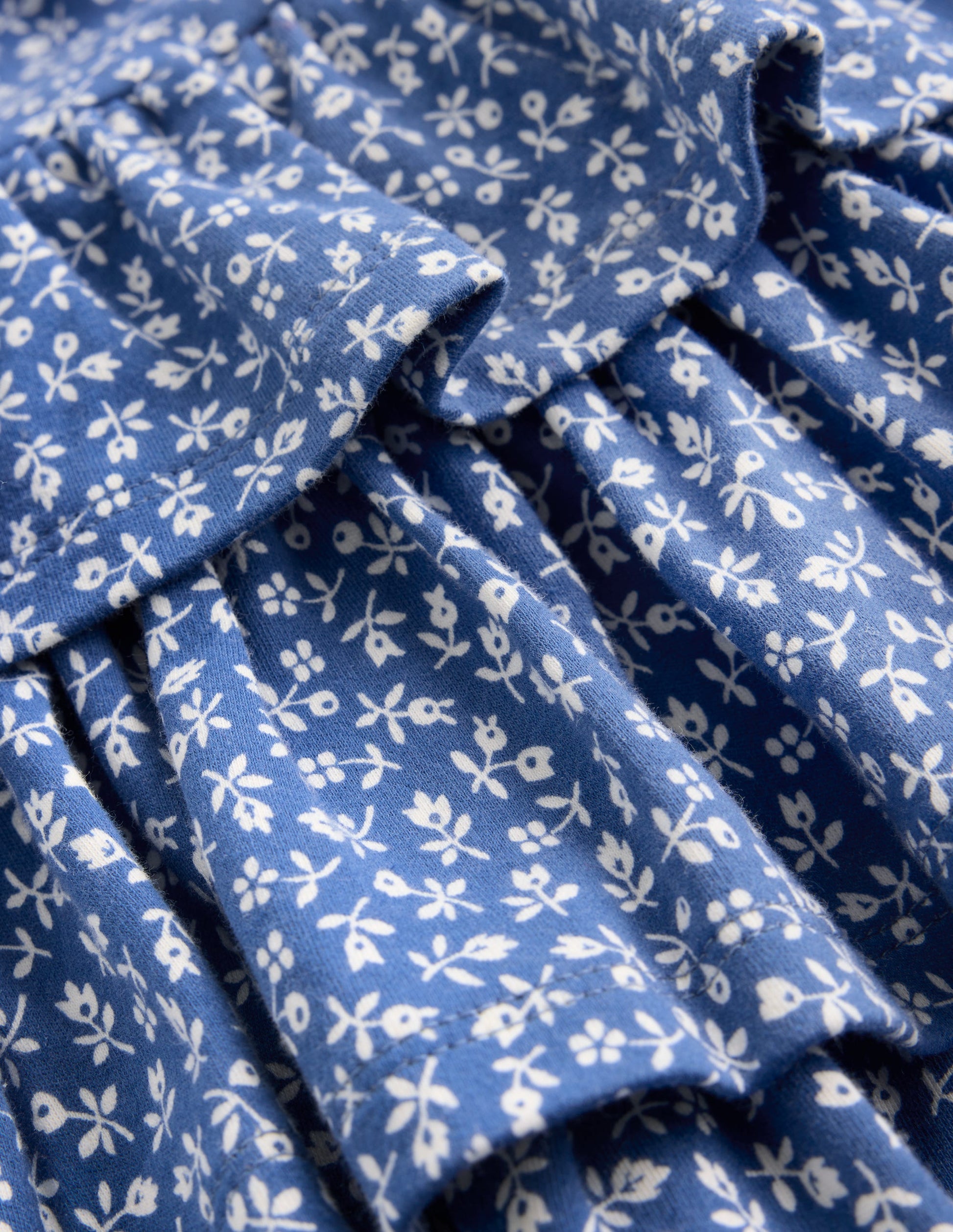 Ruffle Skirt Jersey Dress-Bluejay Ditsy Floral-4