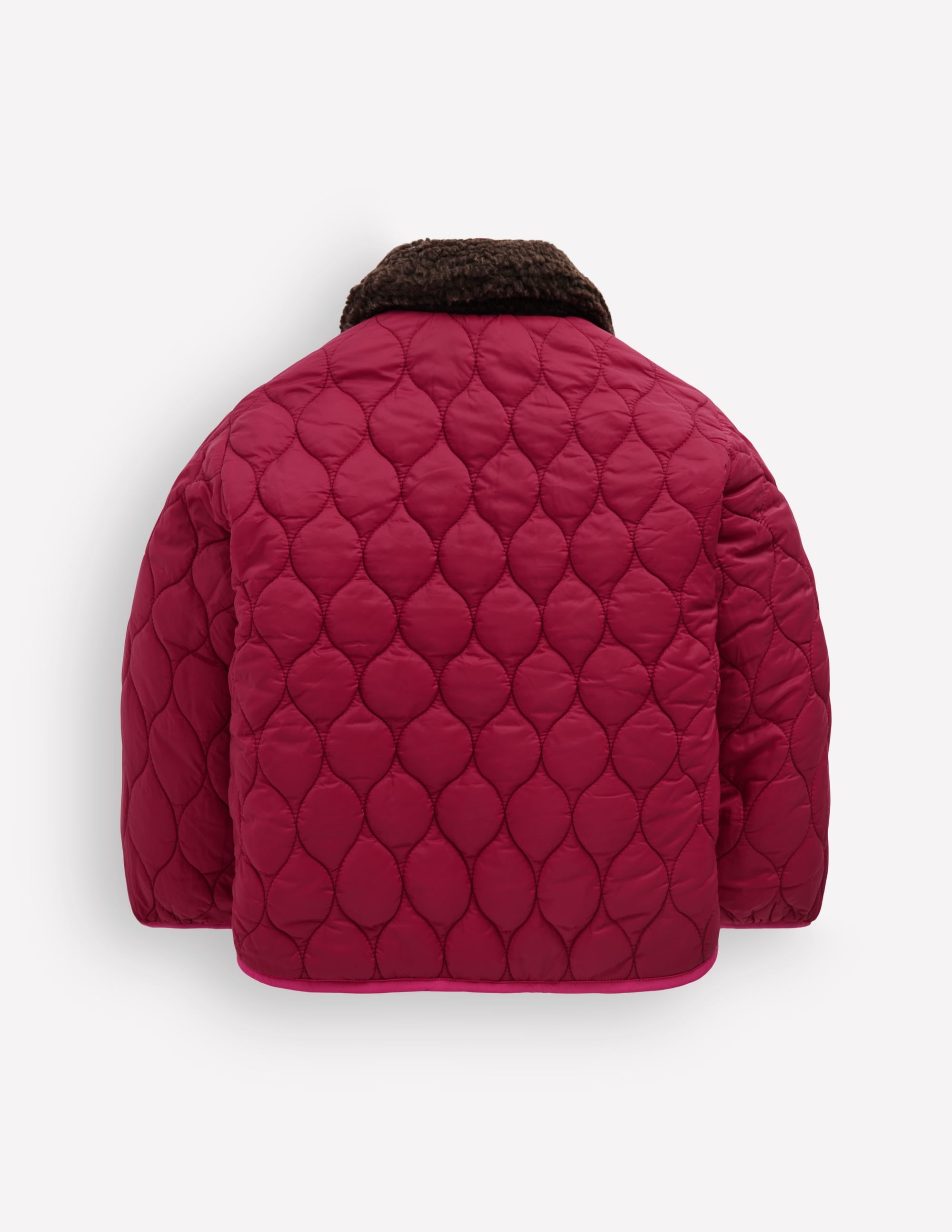 Reversible Borg Quilted Jacket-Leopard Multi - Image 6