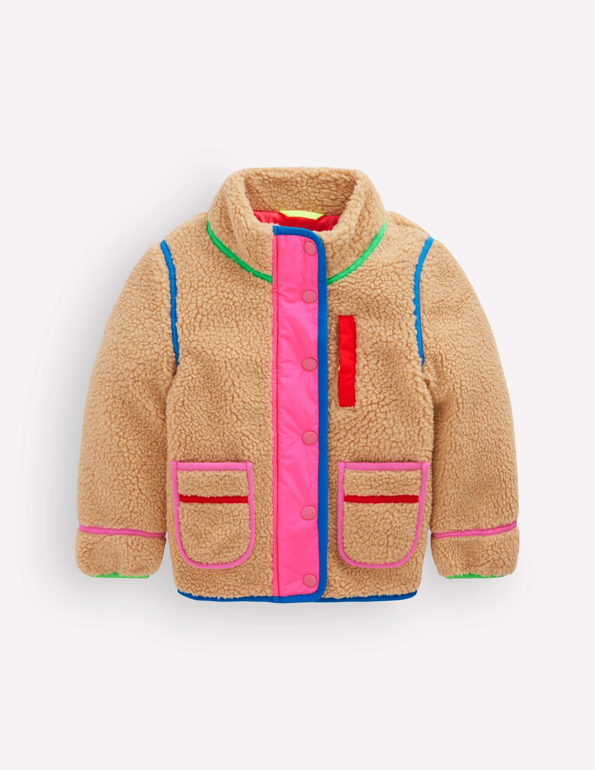 Fun Borg Mix Fleece-Rainbow Trim Borg - Image 2