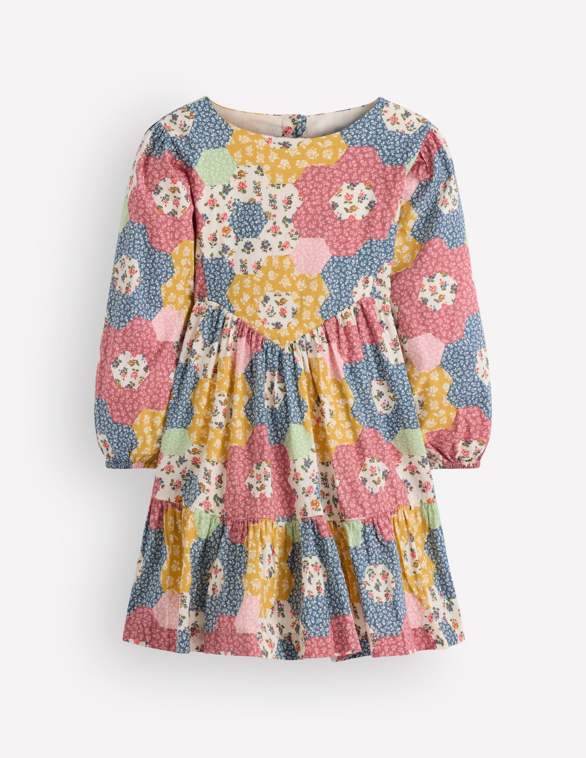 Celia Wing Sleeve Dress-Floral Patchwork-2