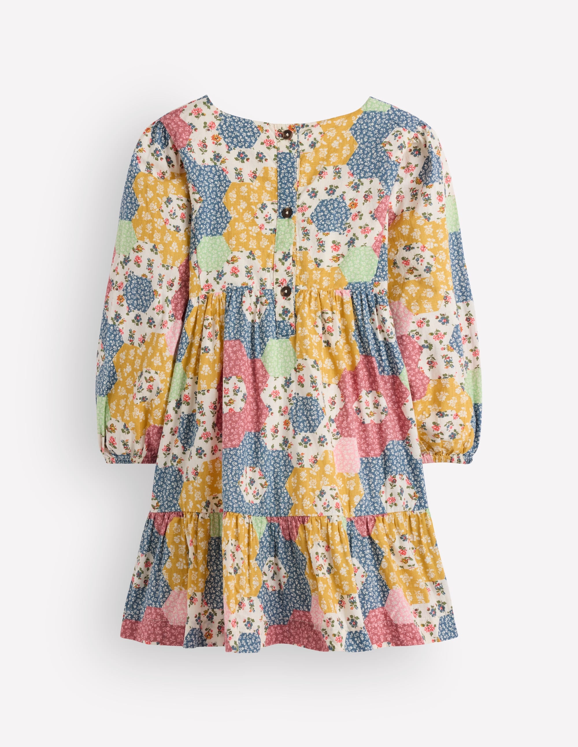 Celia Wing Sleeve Dress-Floral Patchwork - Image 3