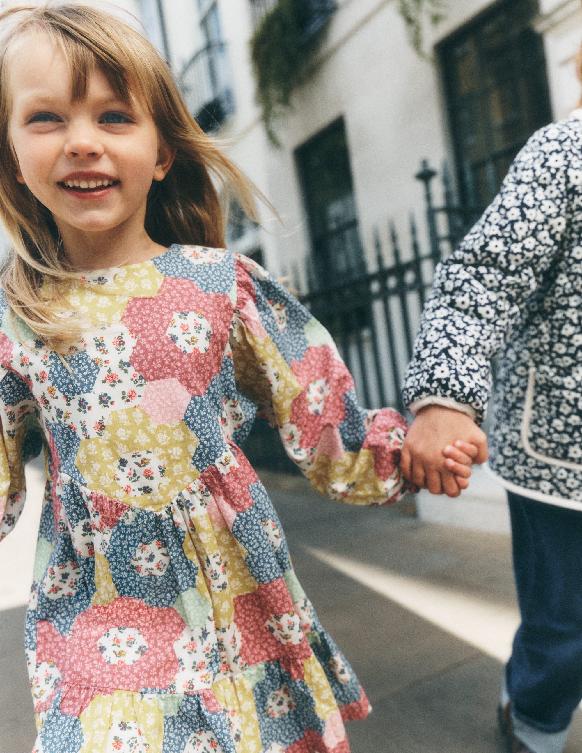 Celia Wing Sleeve Dress-Floral Patchwork - Image 1