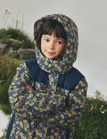 Borg Lined Puffer Coat-French Navy Mixed Flowerbed