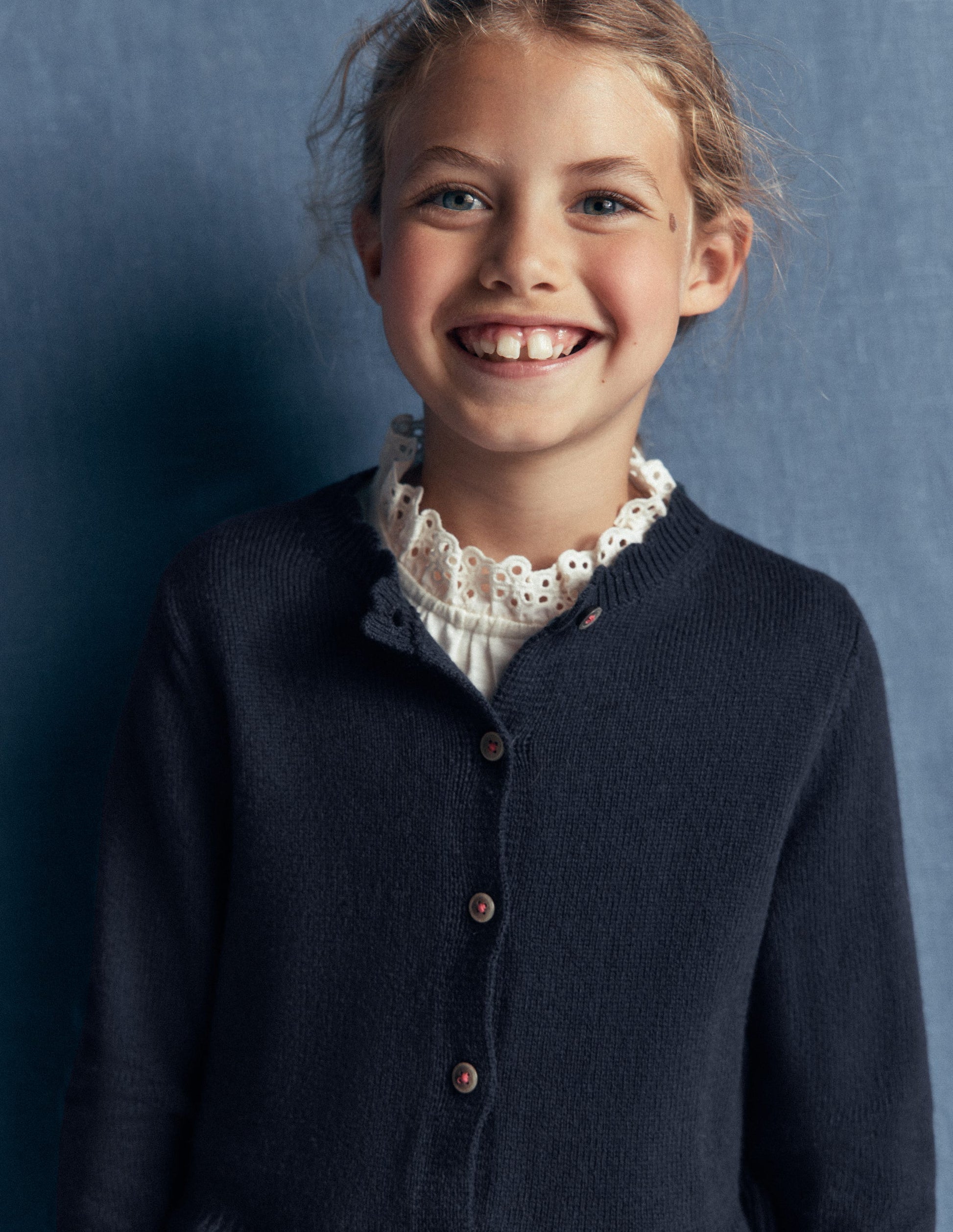 Pretty Peplum Cardigan-Navy-1
