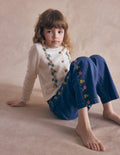Pretty Embroidered Cardigan-Ecru Marl Floral Embroidery