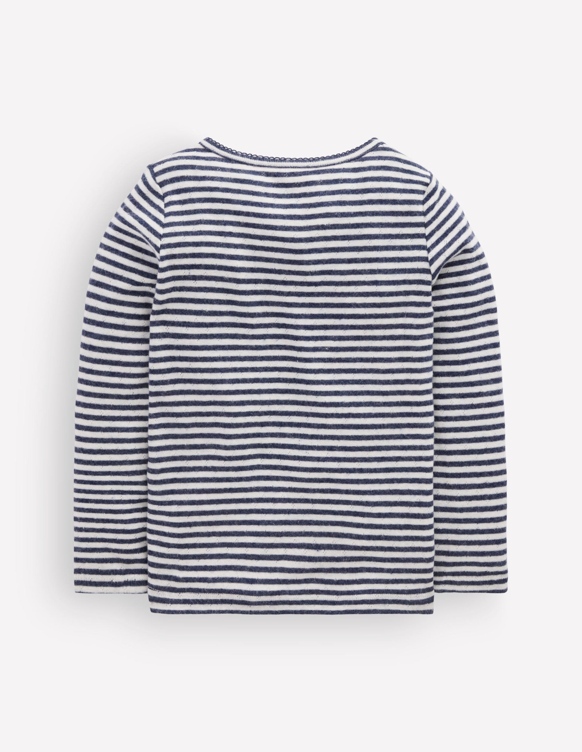 Long Sleeve Henley Top-Soft Ivory/ Navy Stripe-2