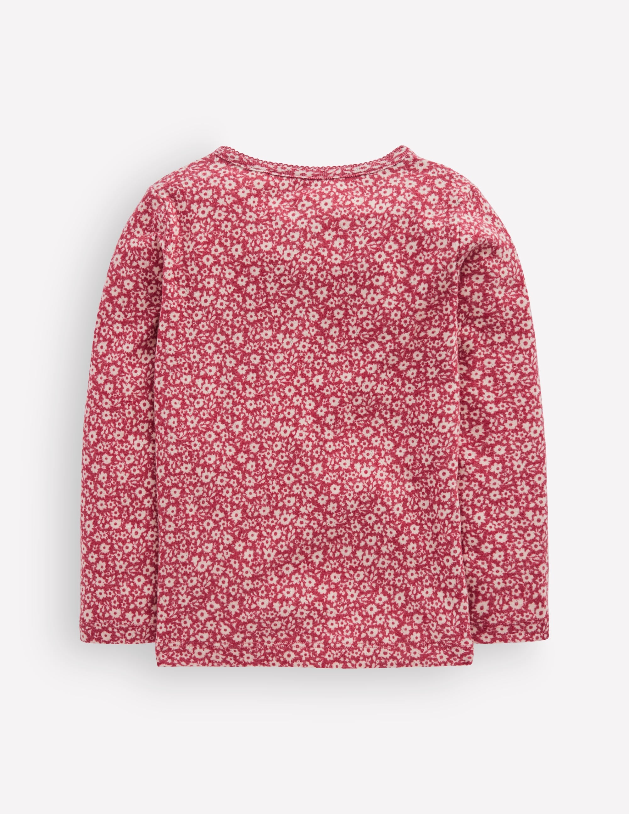 Long Sleeve Henley Top-Pink Floral - Image 2