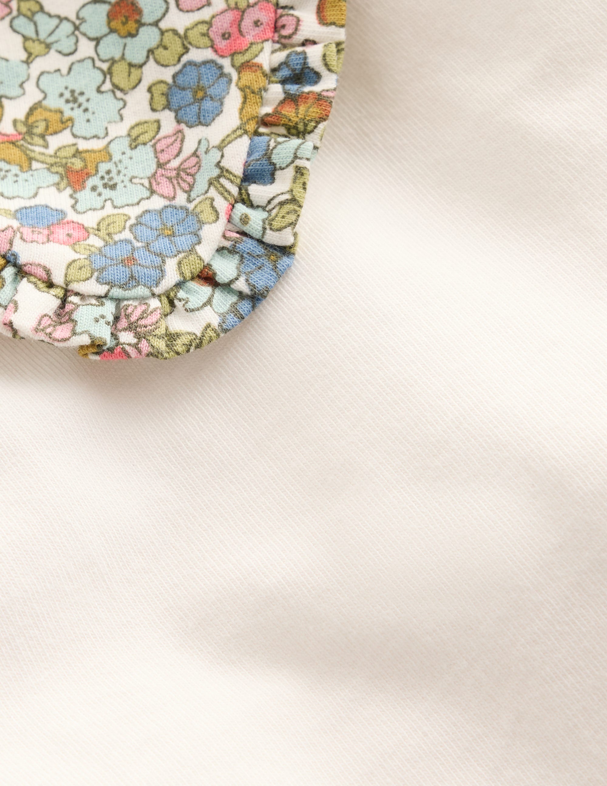 Collared Breton Jersey Top-Coconut Milk and Blue Floral - Image 3