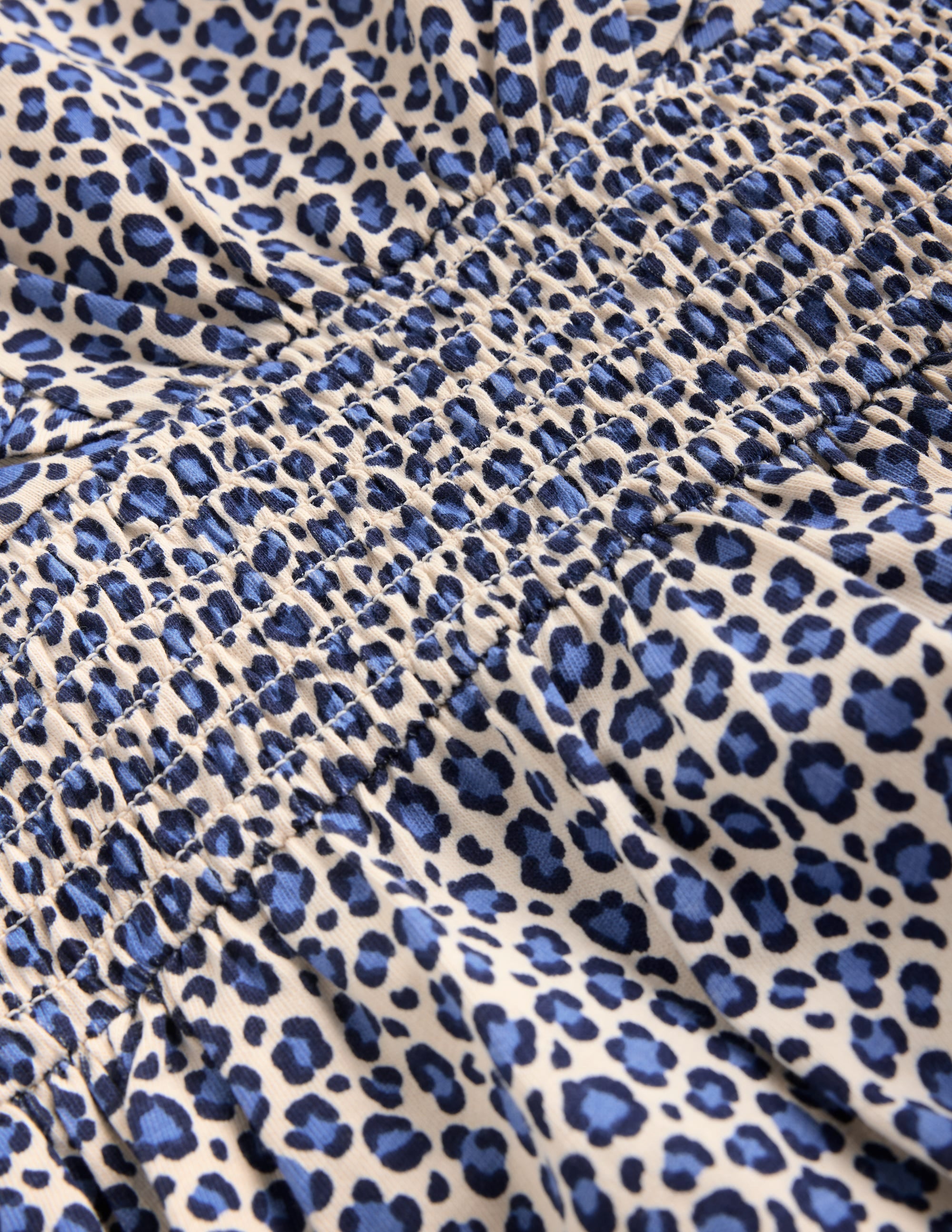 Suki Shirred Jersey Dress-Blue Leopard - Image 4