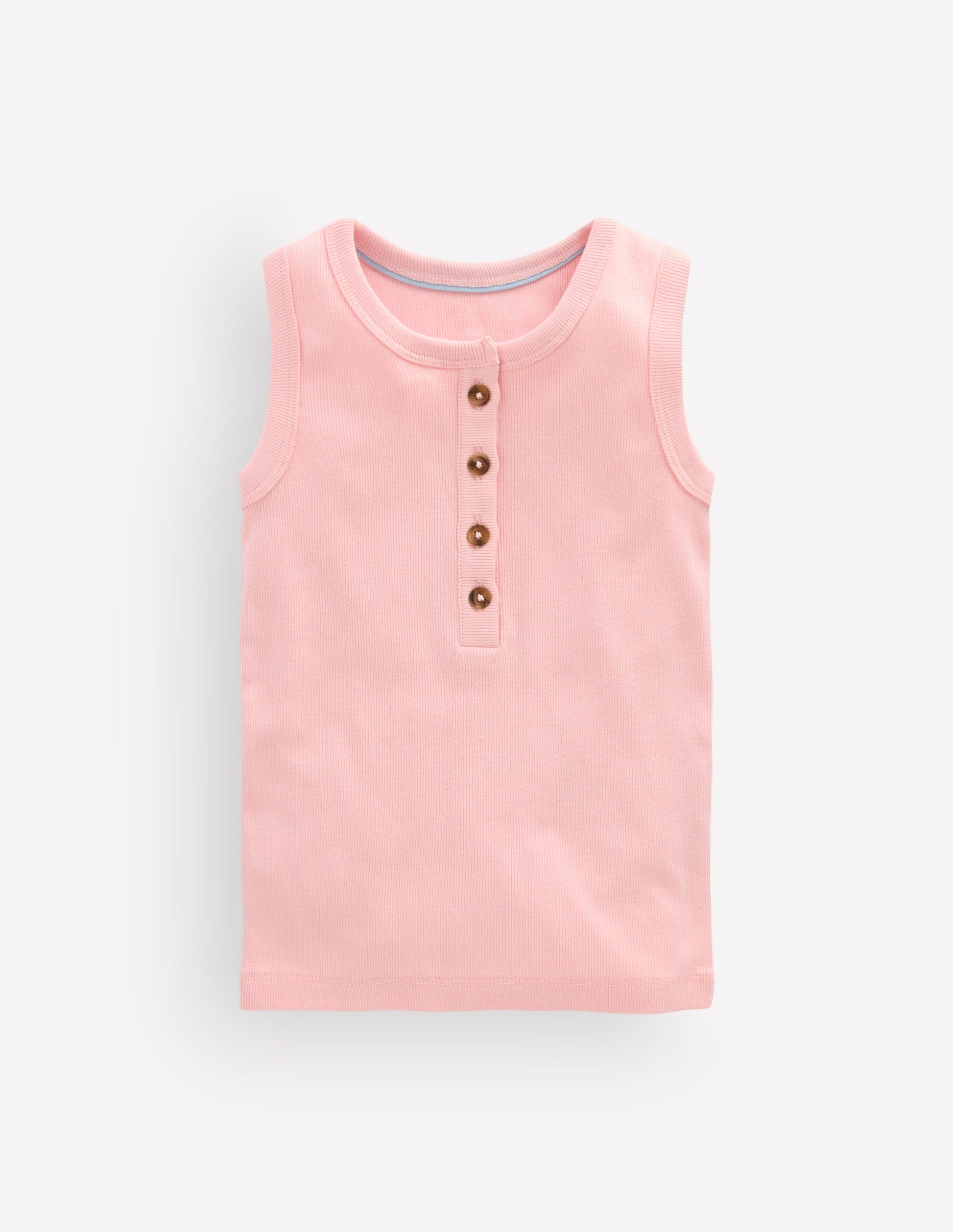 Henley Ribbed Vest-Chalk Pink-1