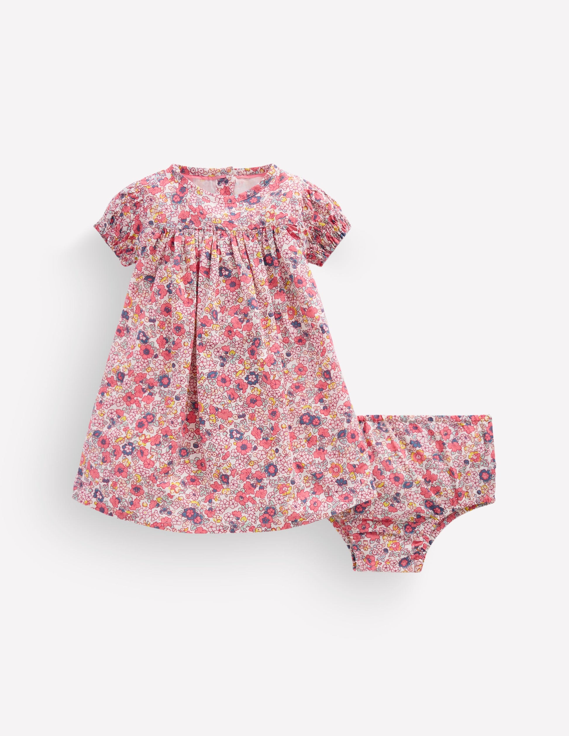 Gathered Woven Dress-Multi Ditsy Floral-1